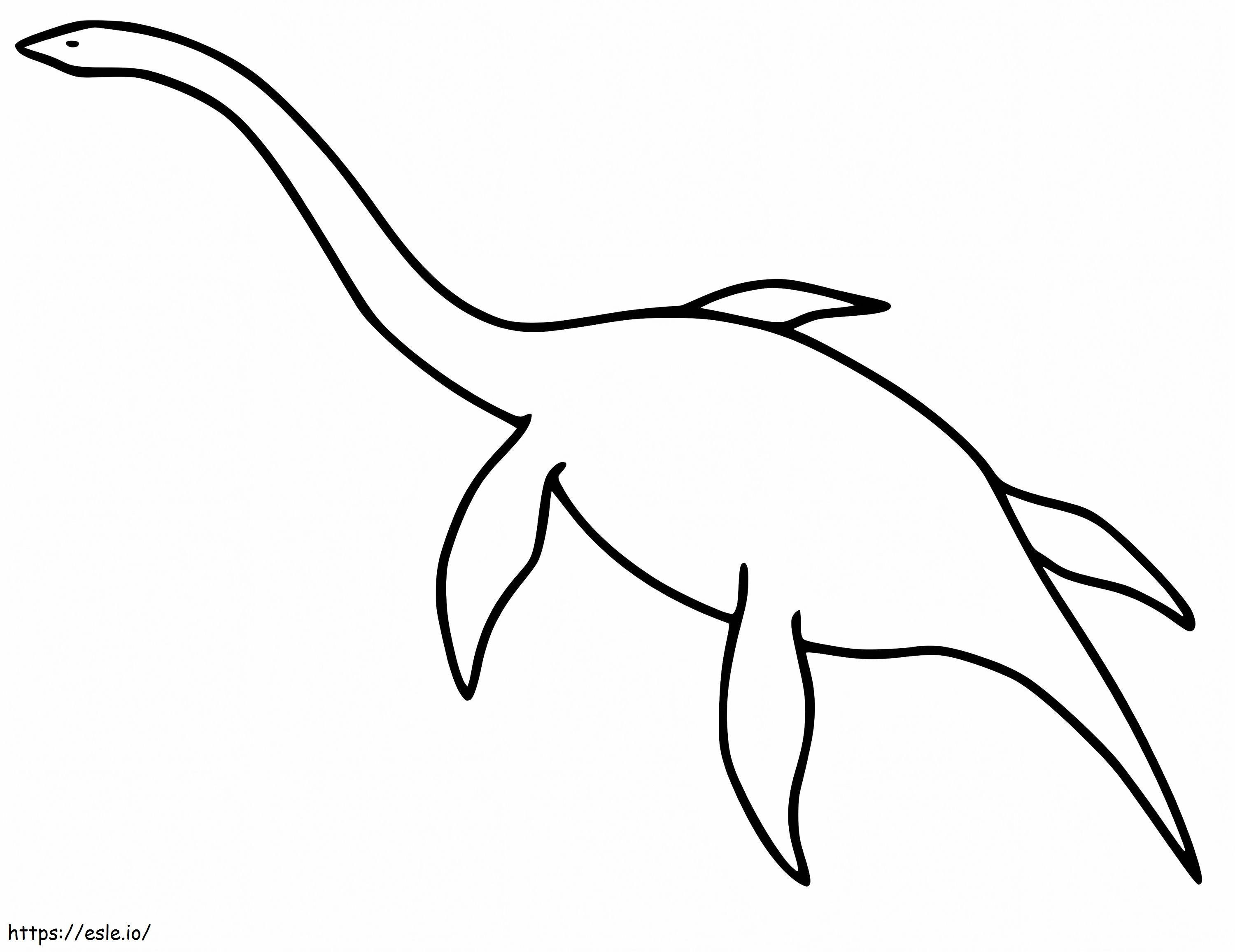 plesiosaurio simple para colorear