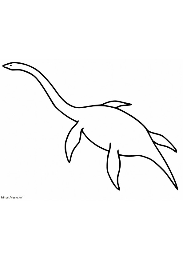 Eenvoudige Plesiosaurus kleurplaat