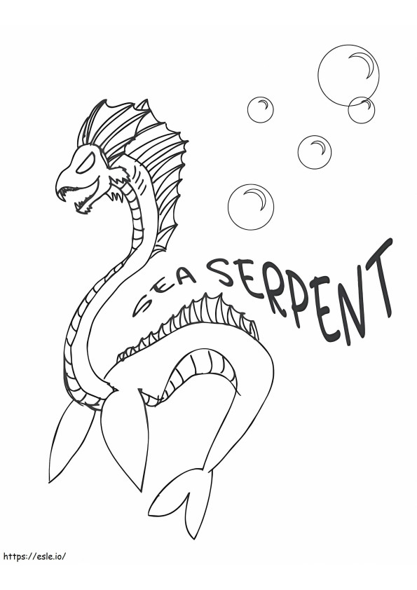 Coloriage Dessin de serpent de mer à imprimer dessin