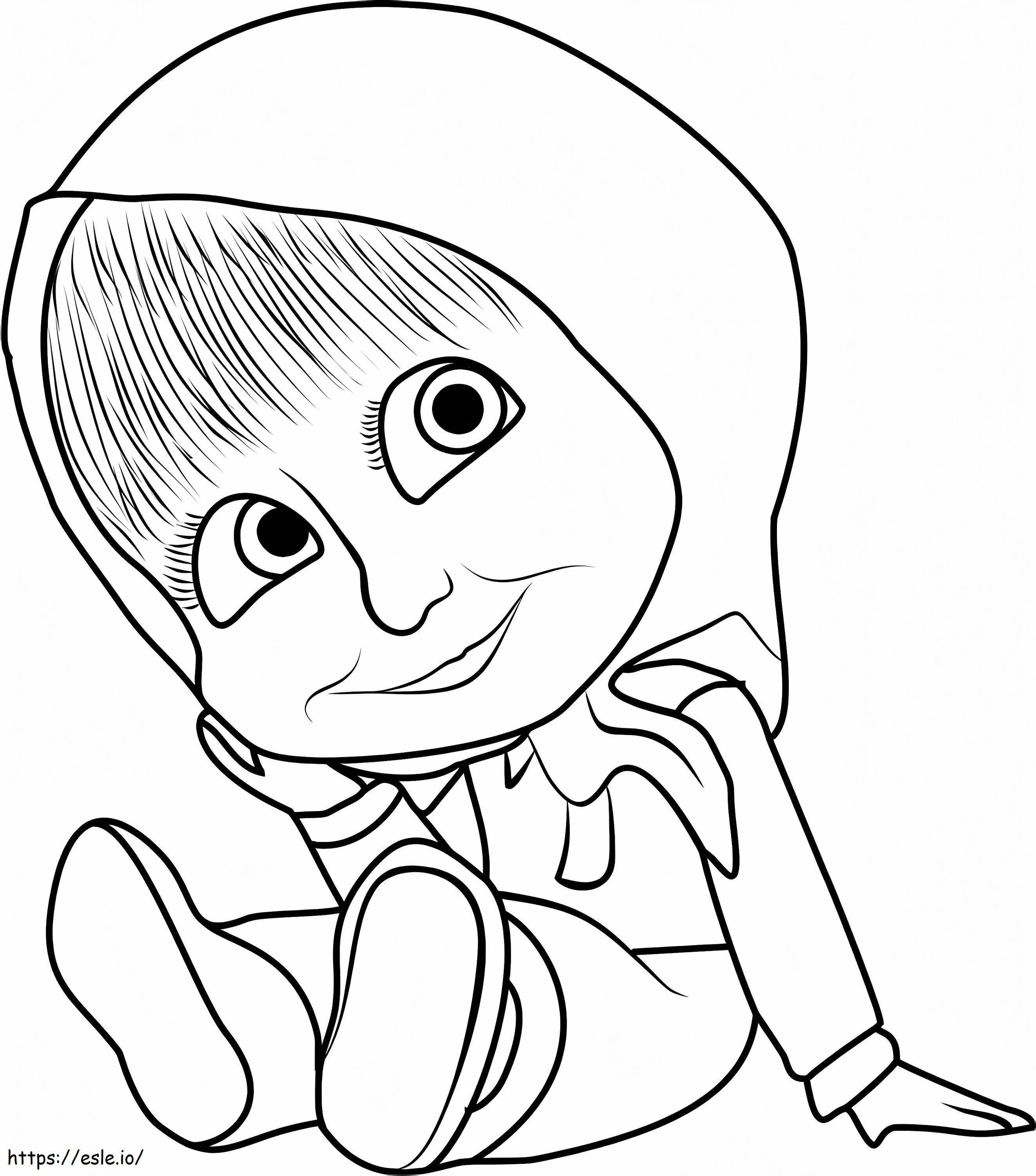 Coloriage Bébé Masha souriant à imprimer dessin