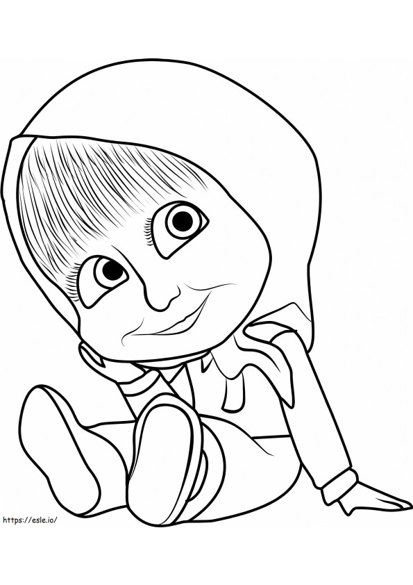 Coloriage Bébé Masha souriant à imprimer dessin