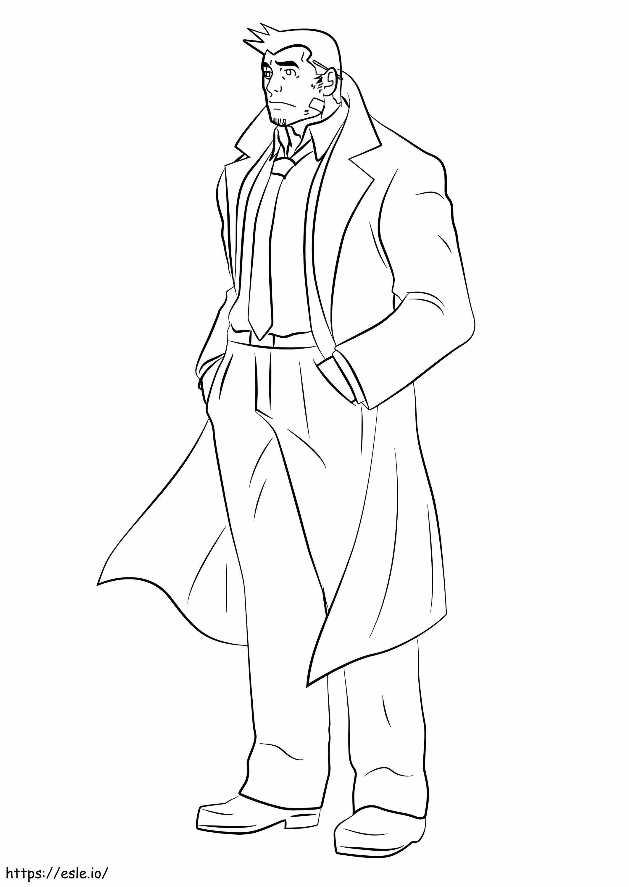 Dick Gumshoe From Ace Attorney coloring page