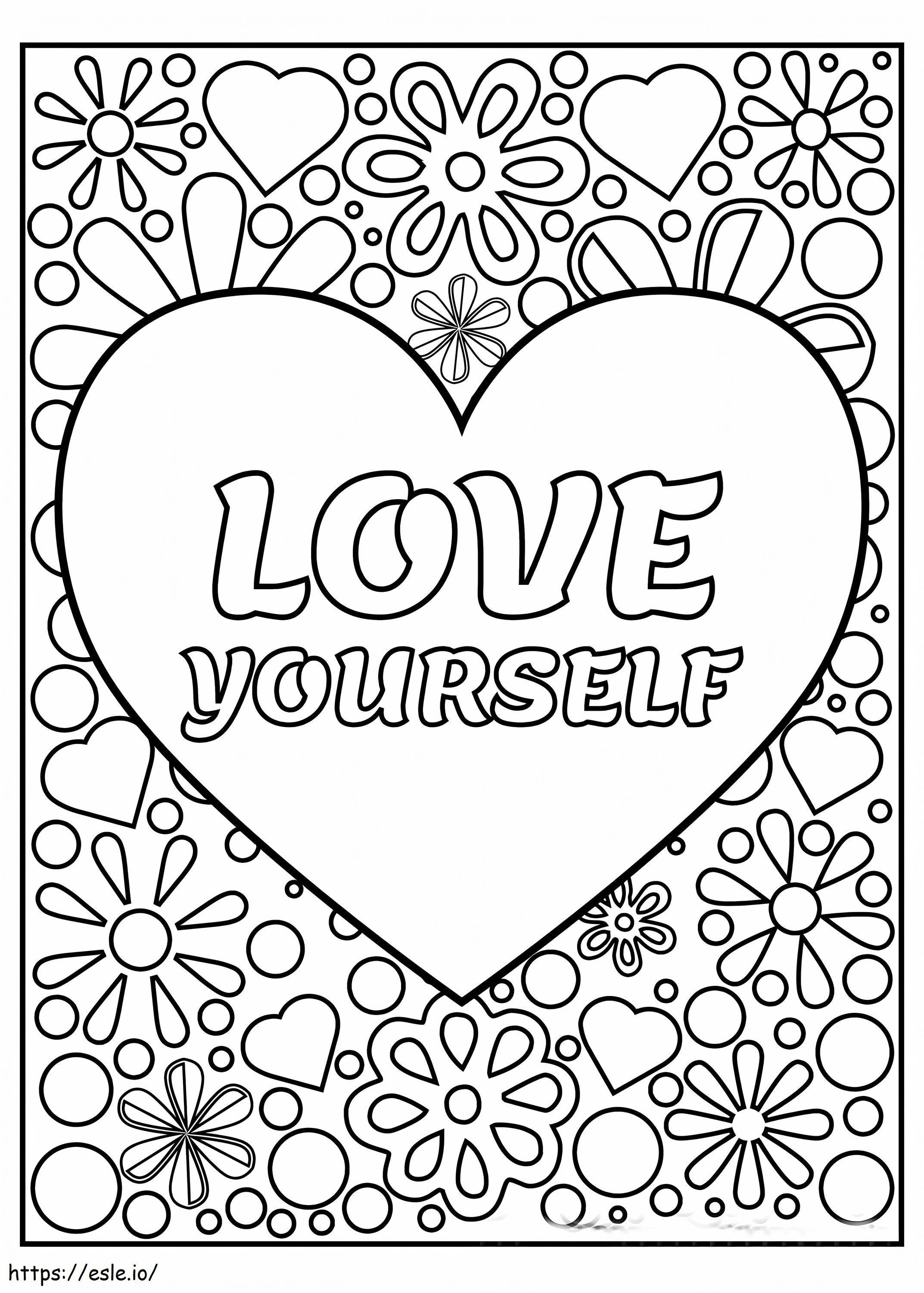 Love Yourself coloring page