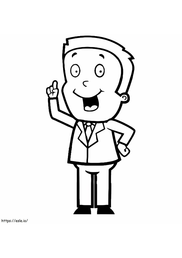 Businessman Expressing An Idea coloring page