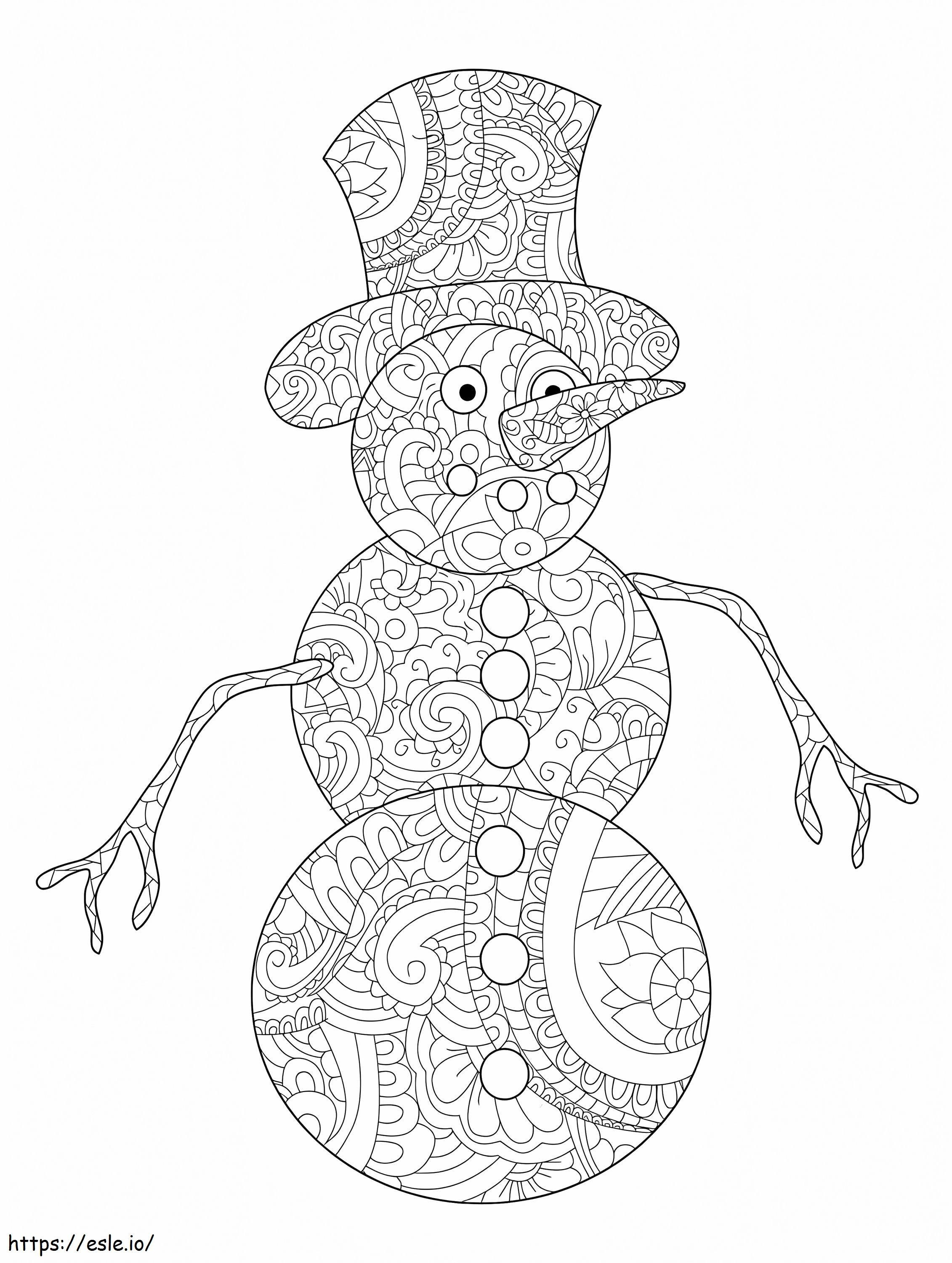 Snowman Mandala coloring page