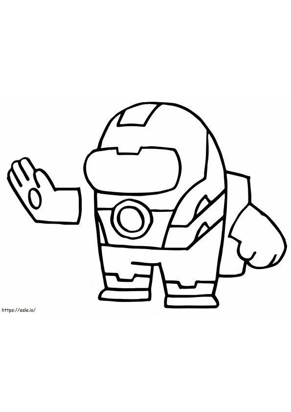 Among Us Piel Ironman coloring page