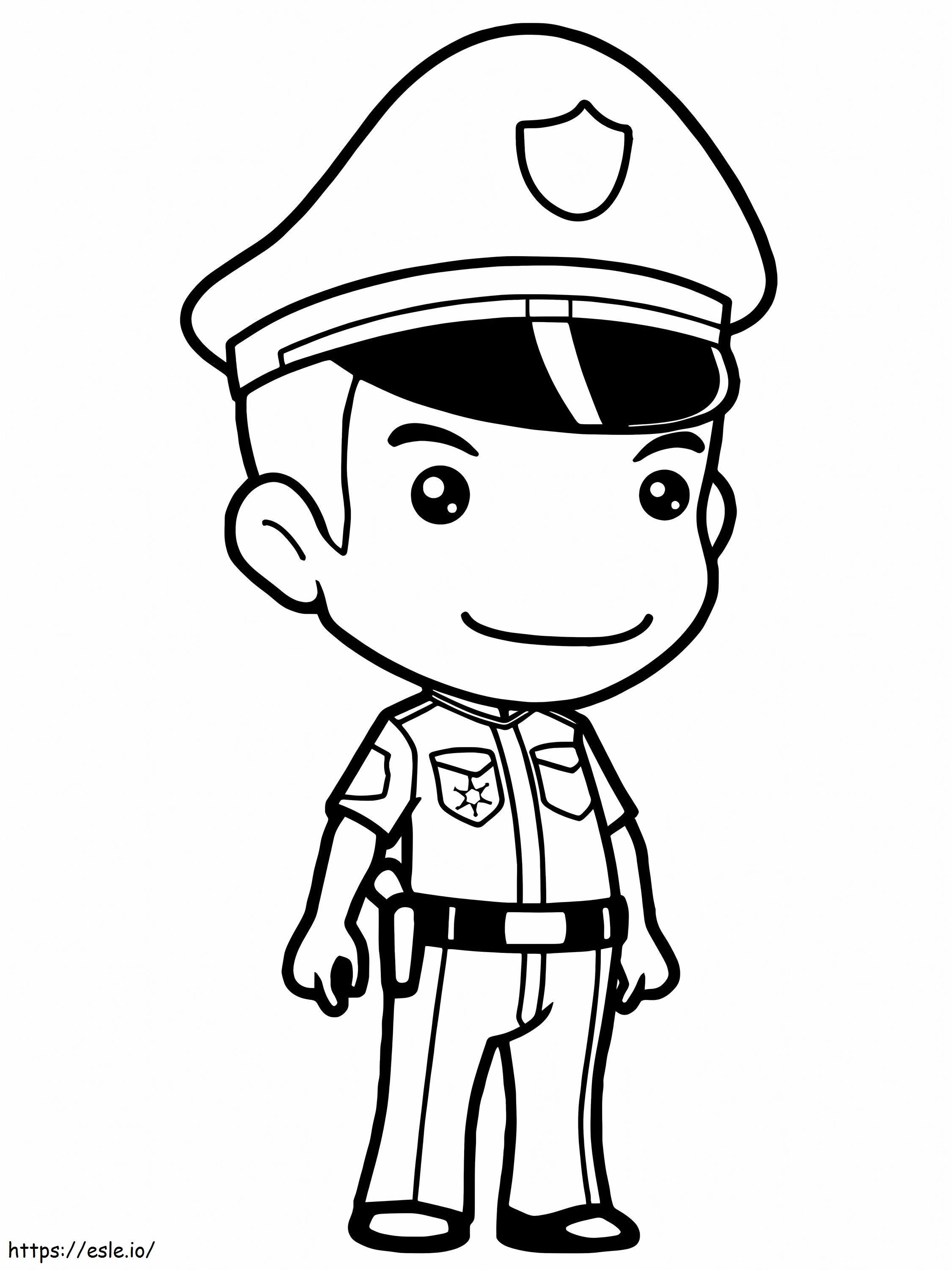 Coloriage Beau policier à imprimer dessin