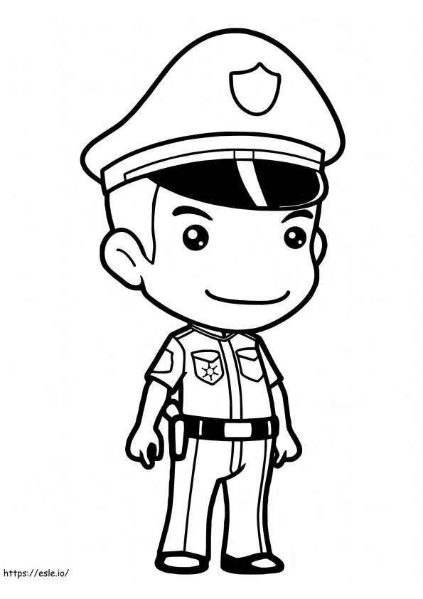policial bonito para colorir