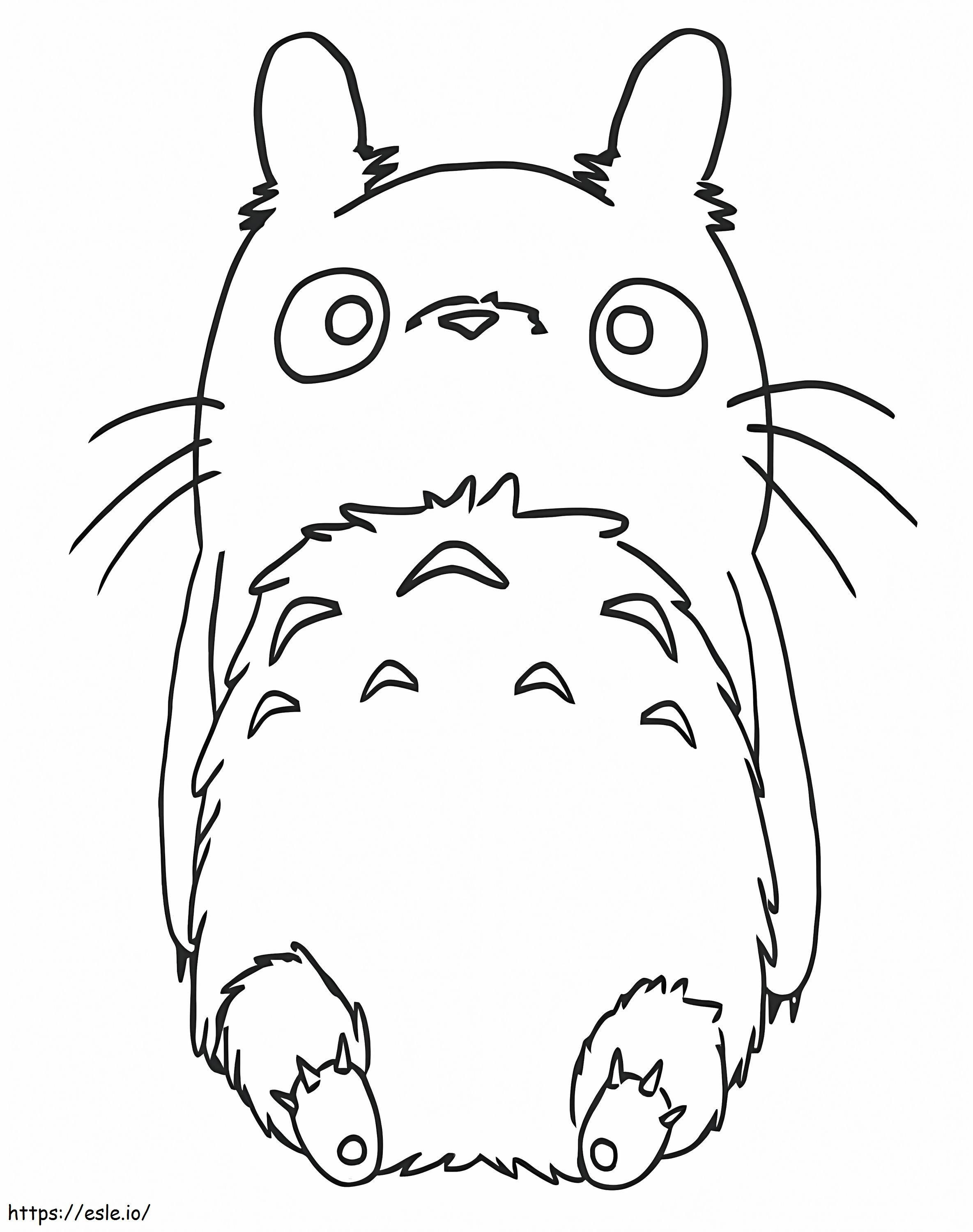 Coloriage Mignon Totoro allongé à imprimer dessin