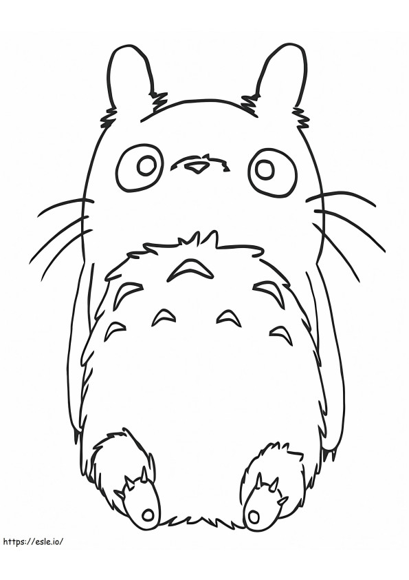Söpö Totoro makuuasennossa värityskuva