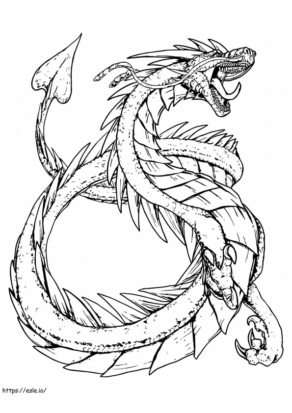 dragão desenhado à mão para colorir