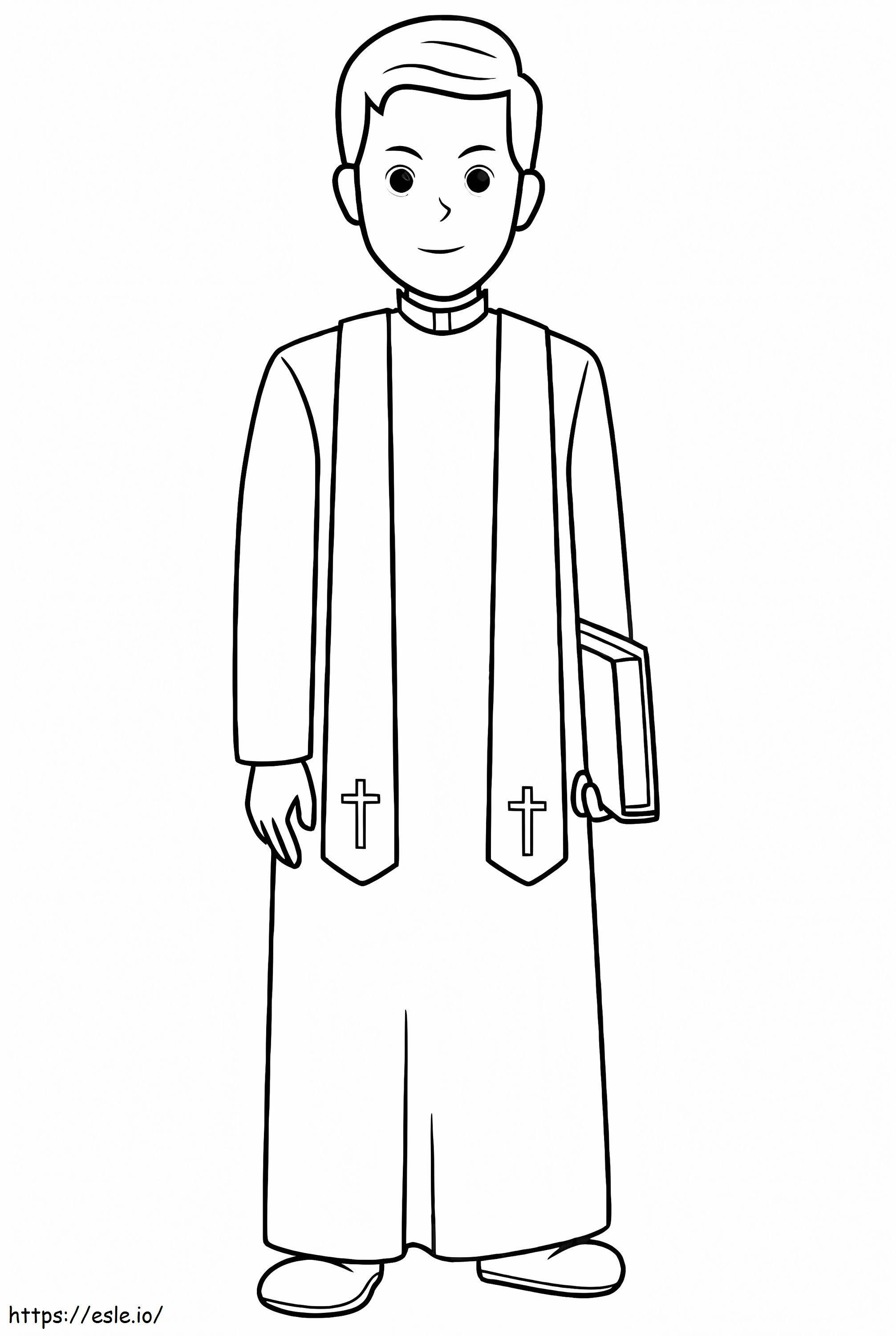 Giovane sacerdote da colorare
