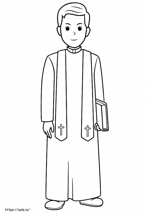 jovem sacerdote para colorir