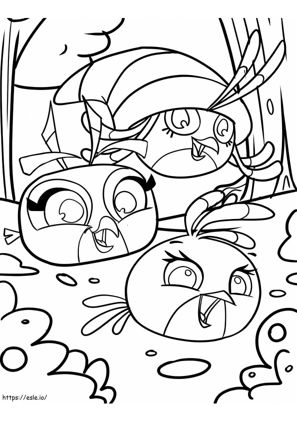 Girly En Angry Birds coloring page