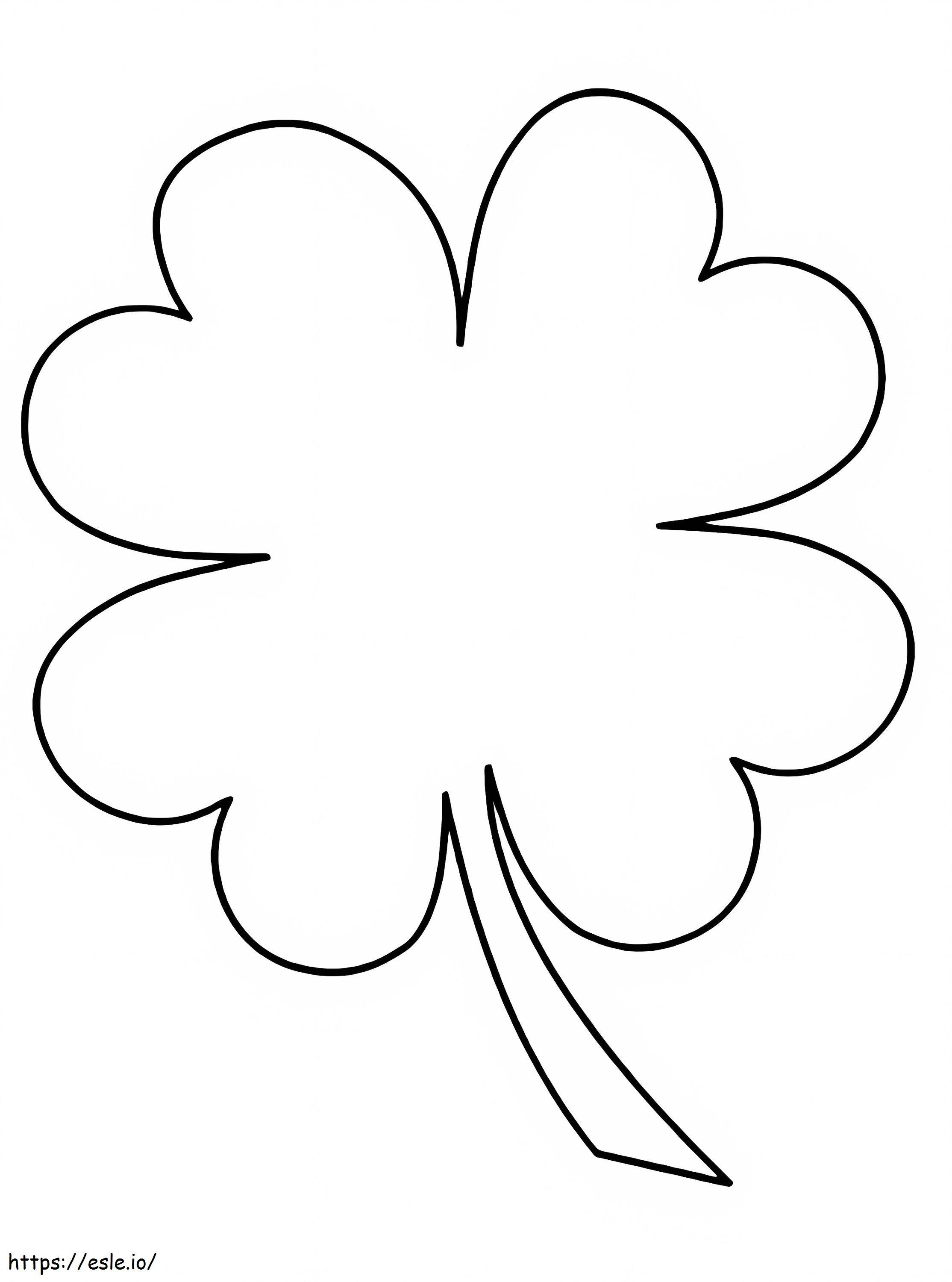 Coloriage Trèfle à quatre feuilles 3 à imprimer dessin
