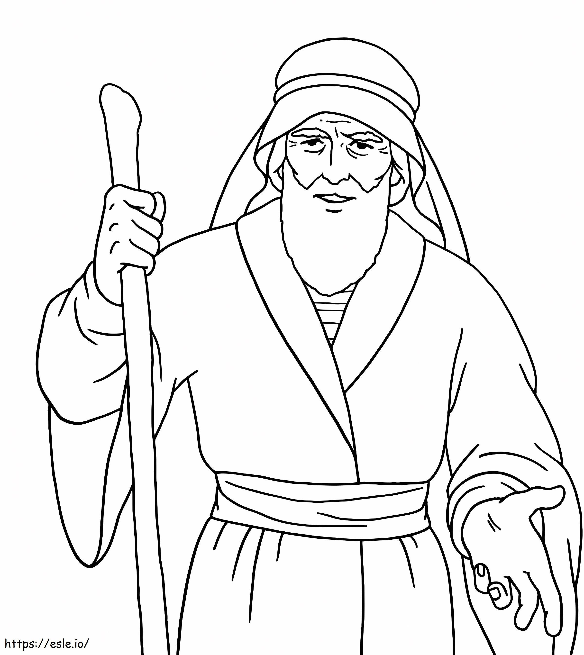 Beeindruckende Zeichnung von Moses zum Ausmalen ausmalbilder