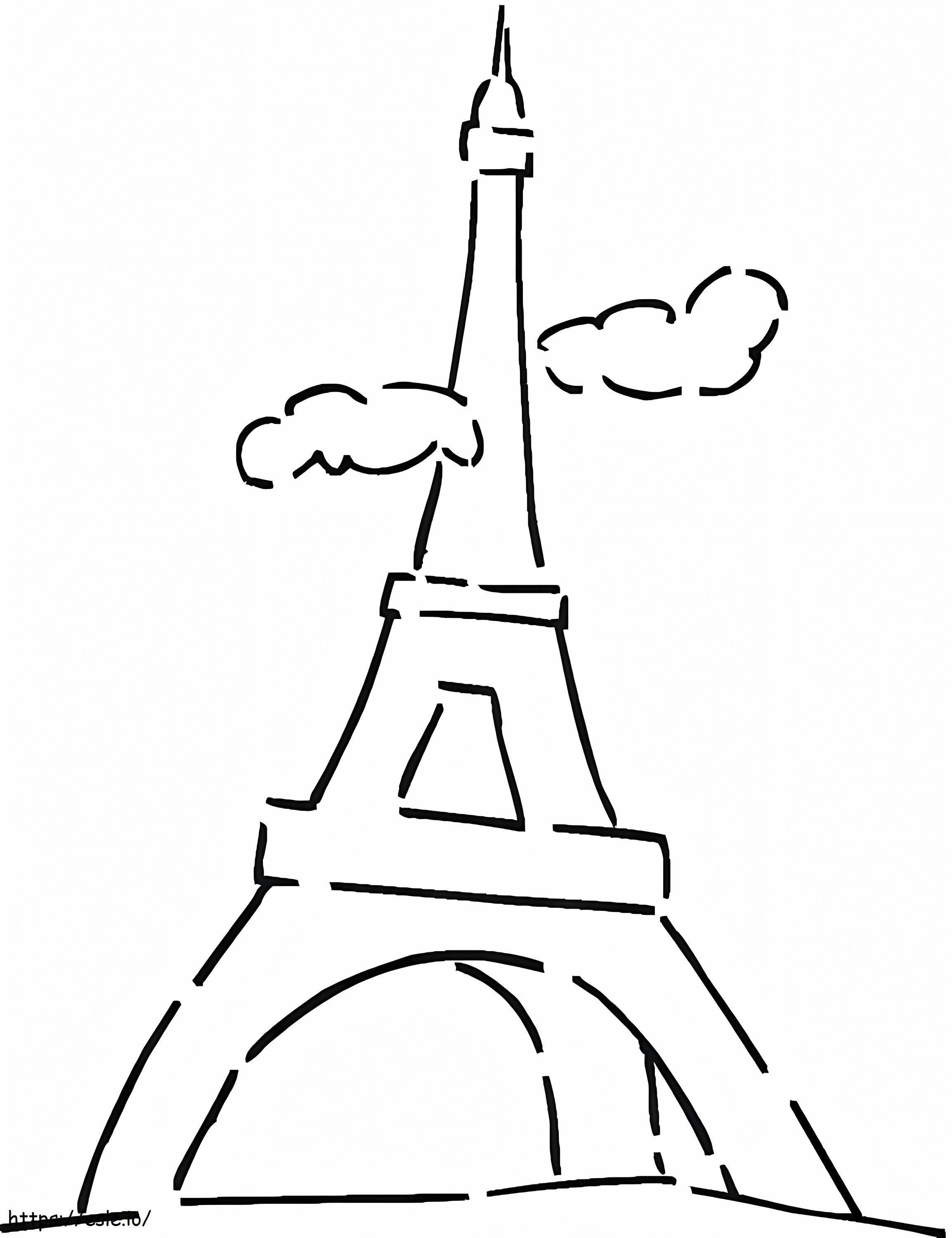 Turnul Eiffel simplu 1 de colorat