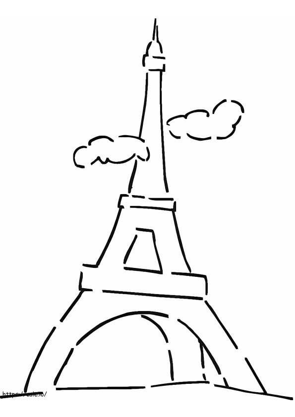 Simple Eiffel Tower 1 coloring page