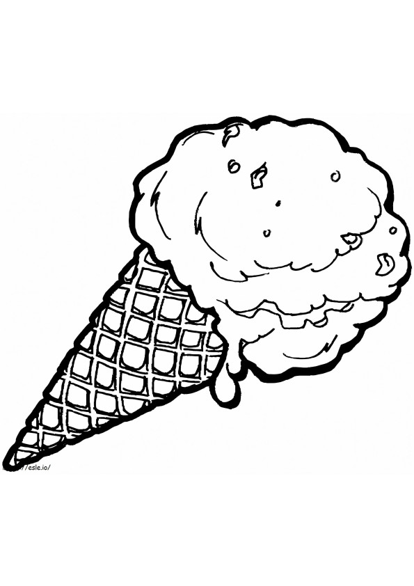Coloriage Cornet de crème glacée pour les enfants à imprimer dessin