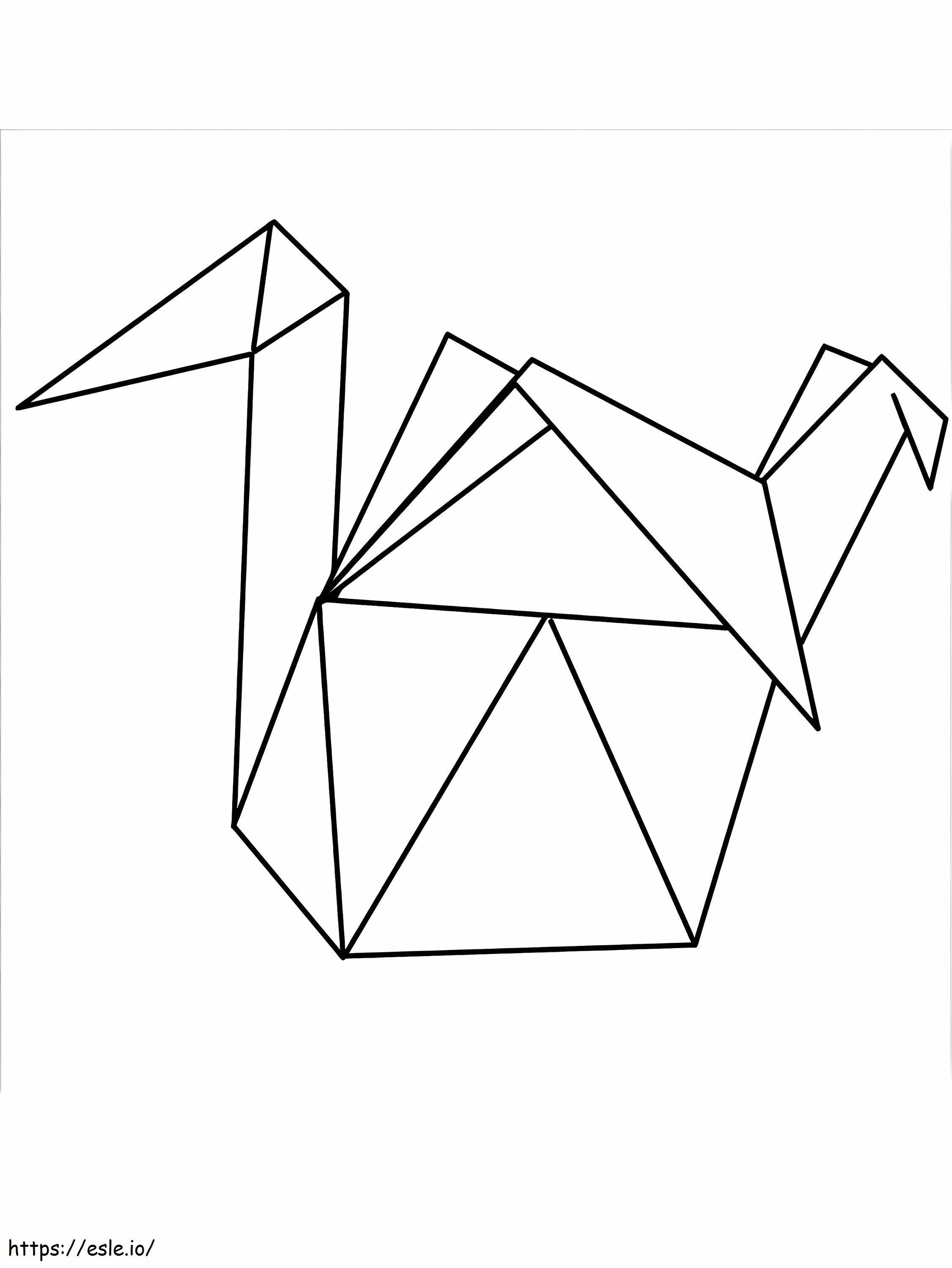 Origami nosturi värityskuva