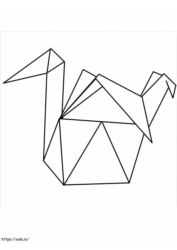 Grulla de origami para colorear