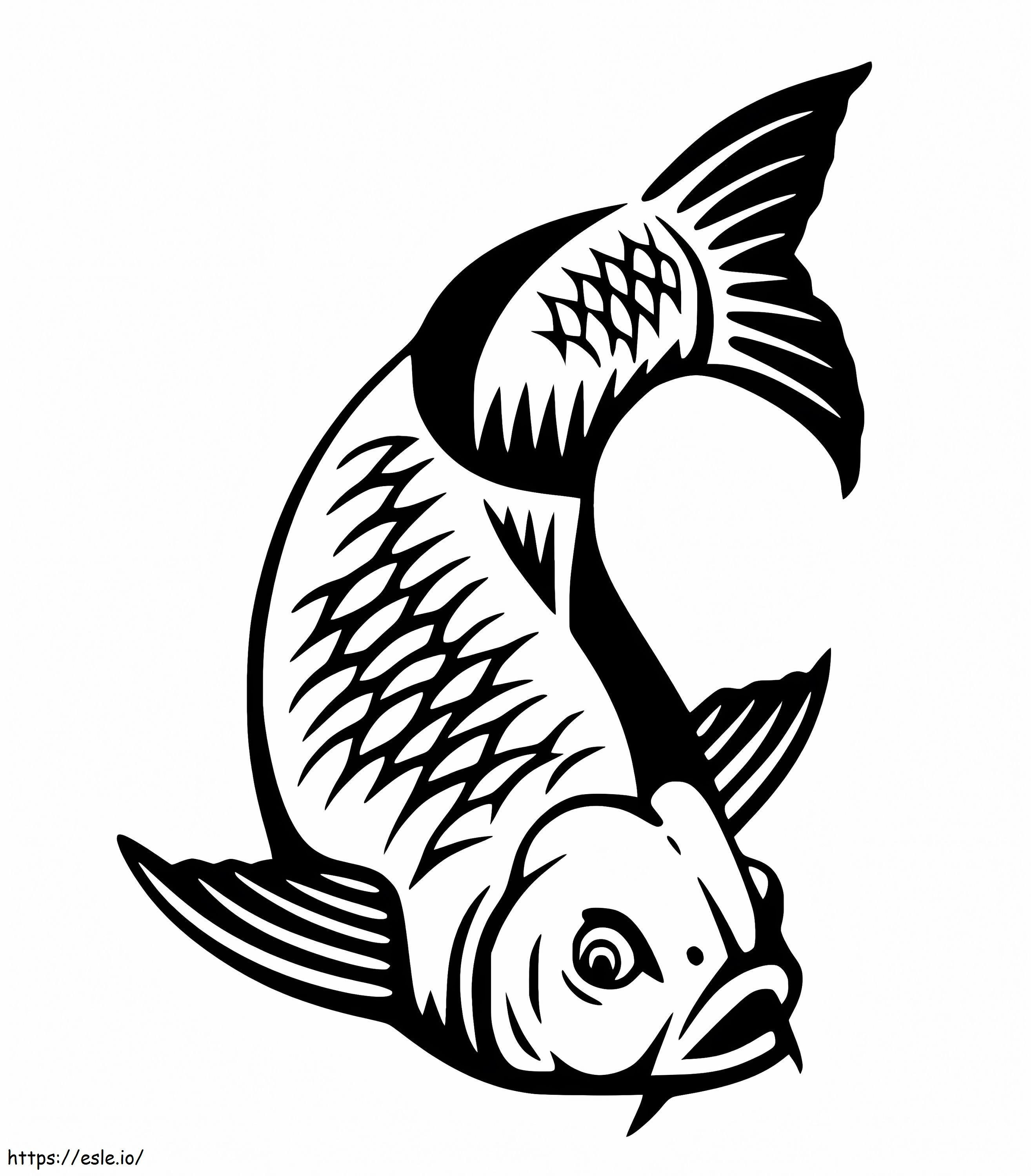 無料で印刷できる鯉 ぬりえ - 塗り絵
