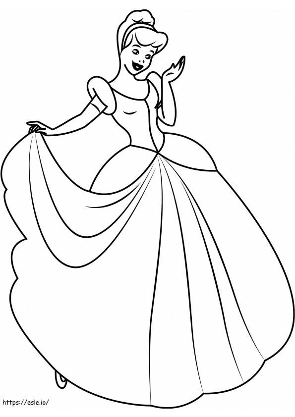 Beautiful Cinderella A4 coloring page