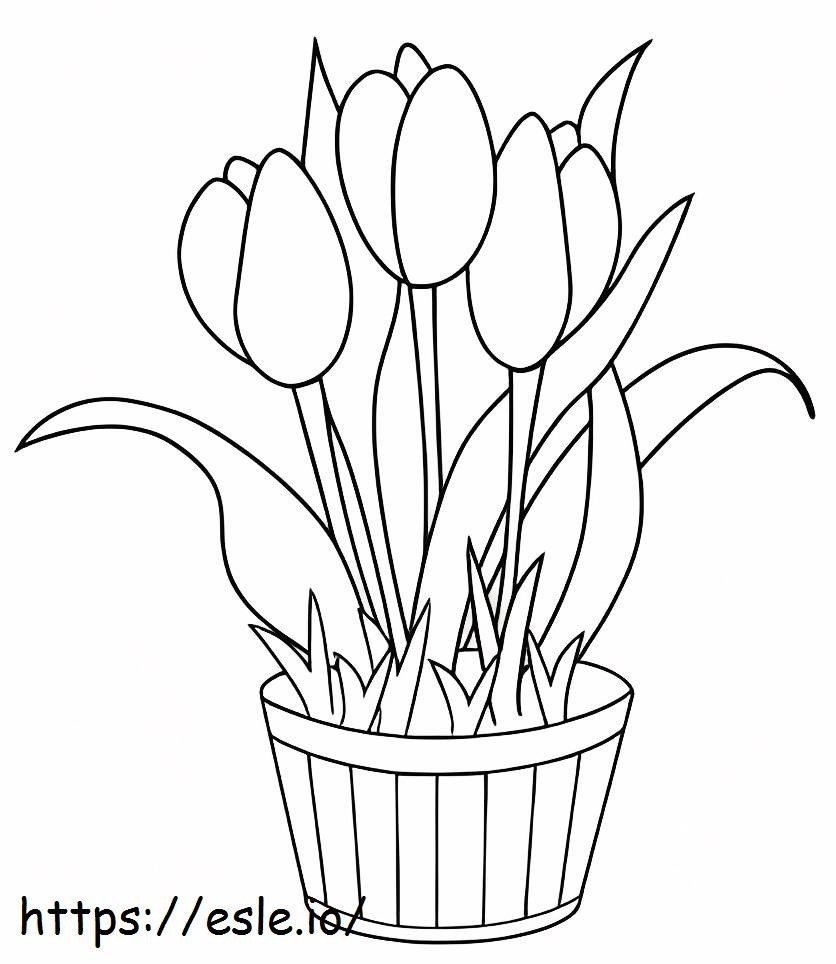Coloriage Tulipe imprimable à imprimer dessin