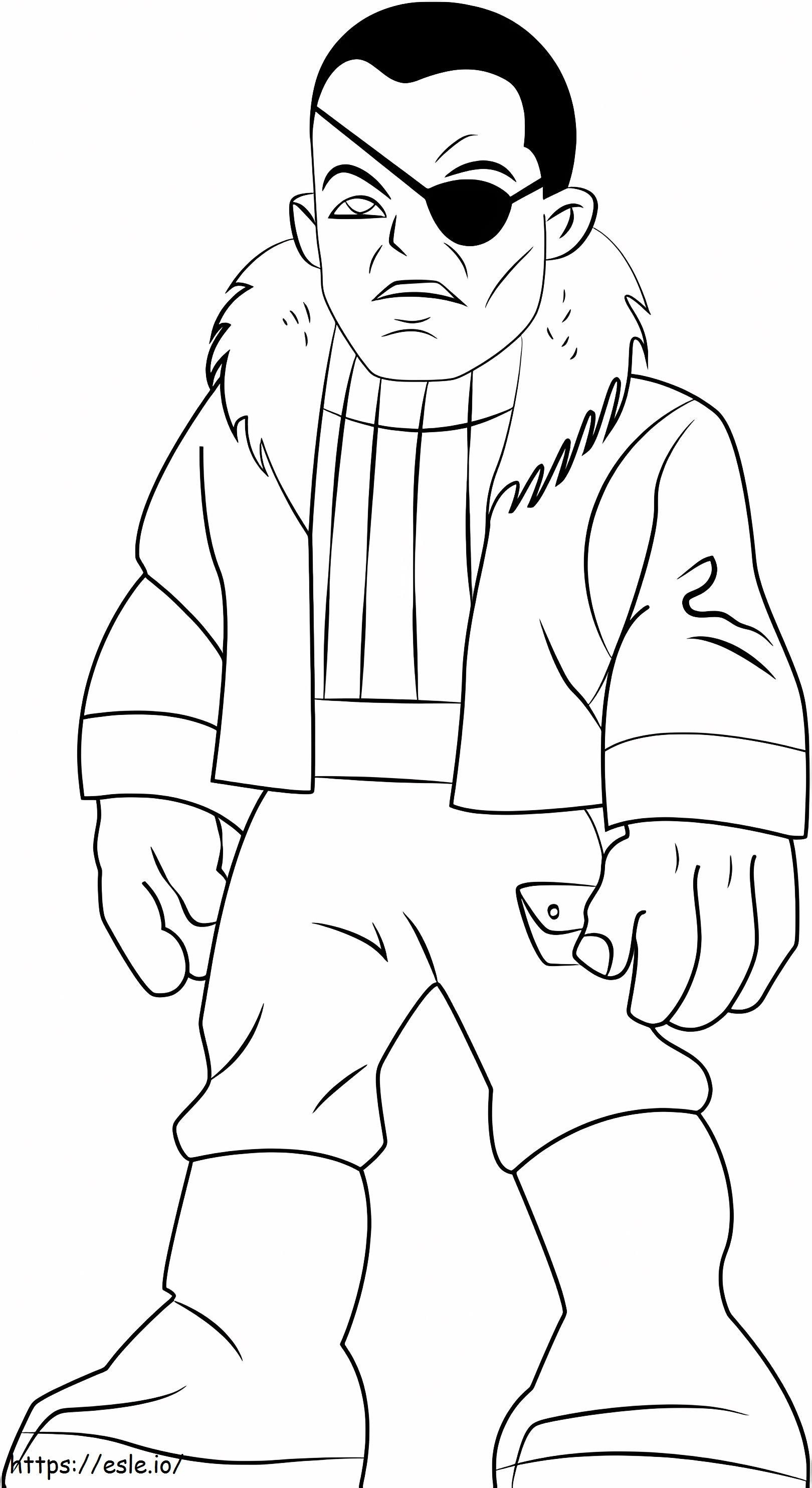 Nick Fury A4 coloring page