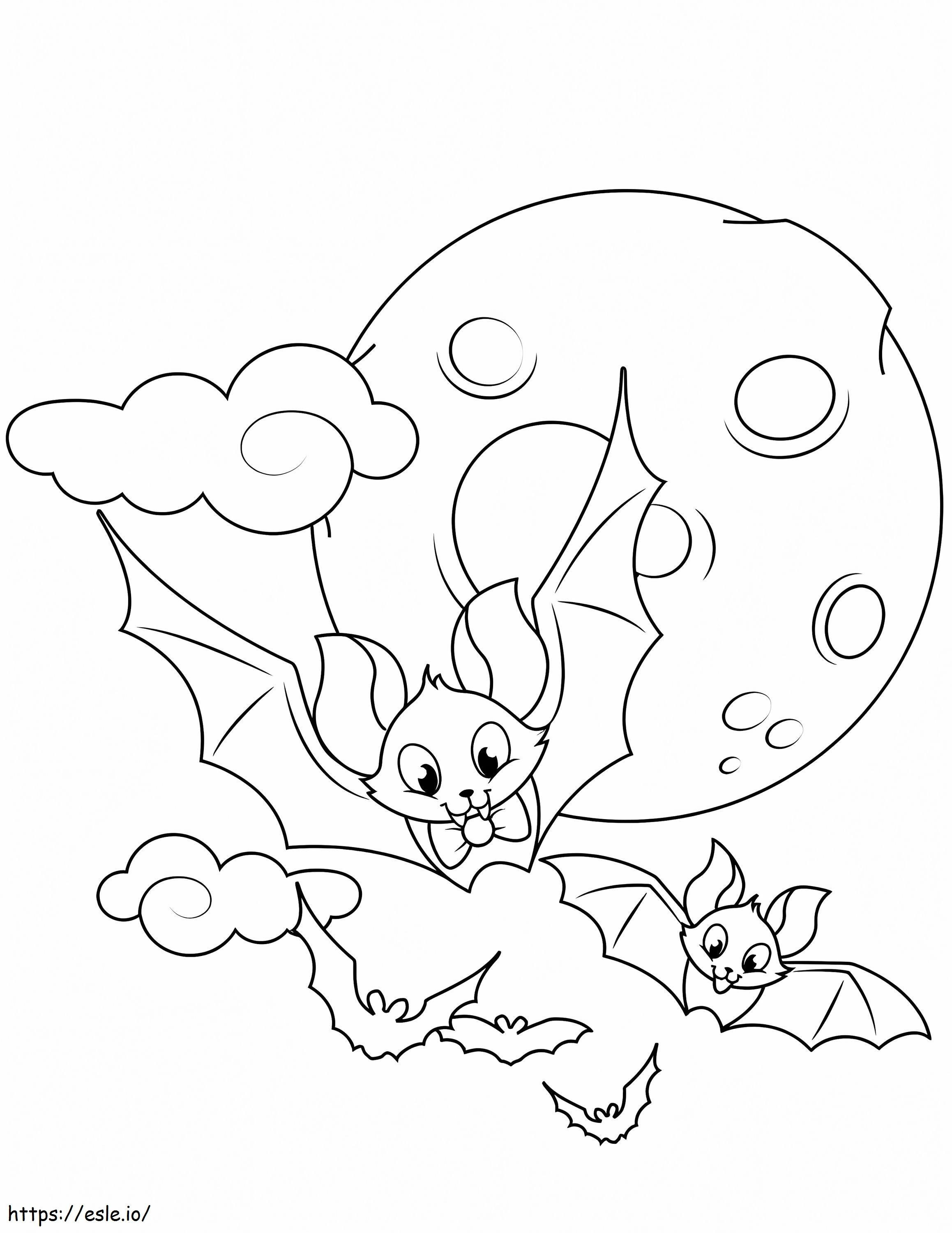 Cute Halloween Bats coloring page