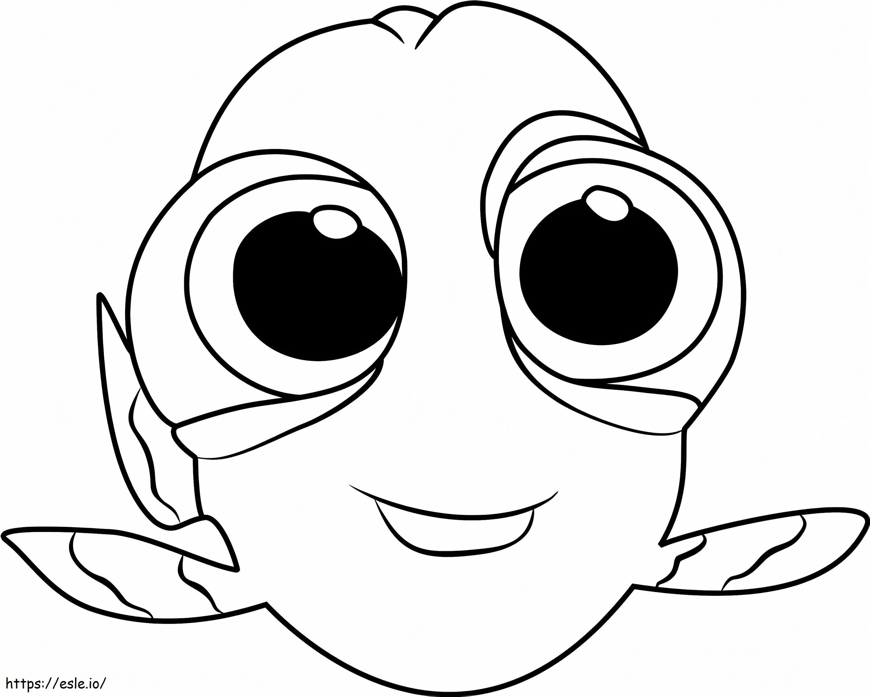 Baby Dory Smiling A4 coloring page