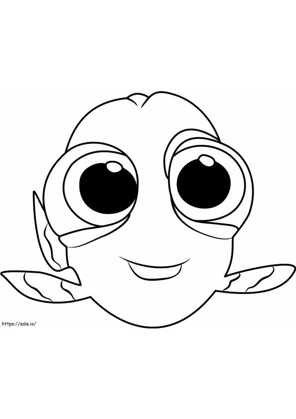 Baby Dory Smiling A4 coloring page