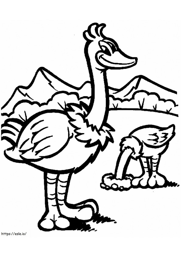 Ostriches coloring page