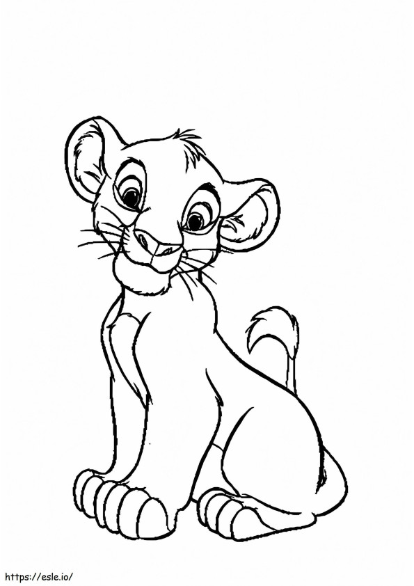 Cute Simba coloring page