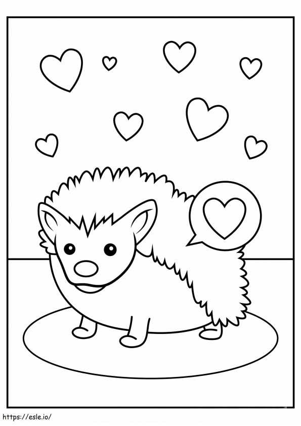 Hedgehog In Love coloring page