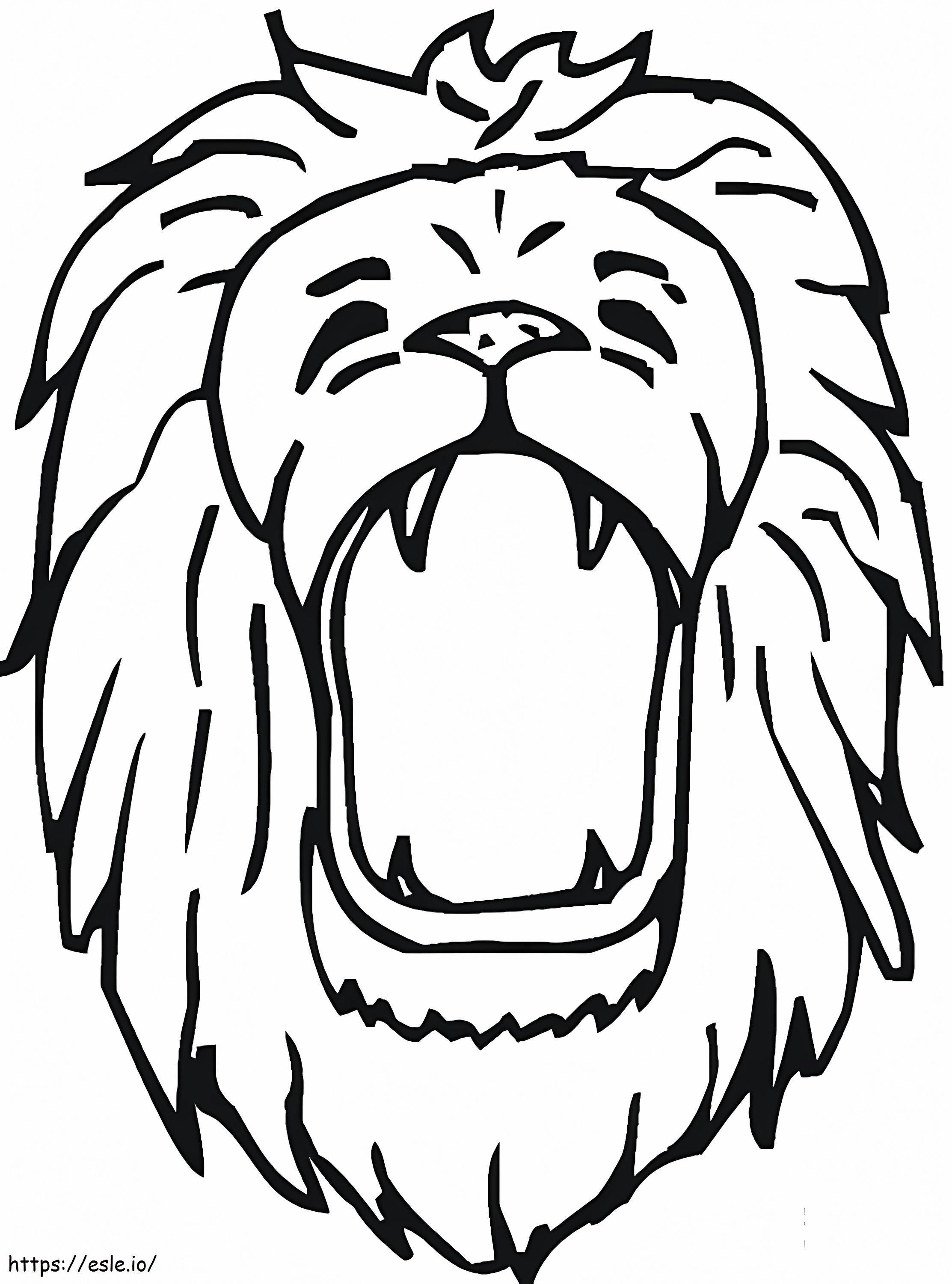 Coloriage La tête de lion rugit à imprimer dessin