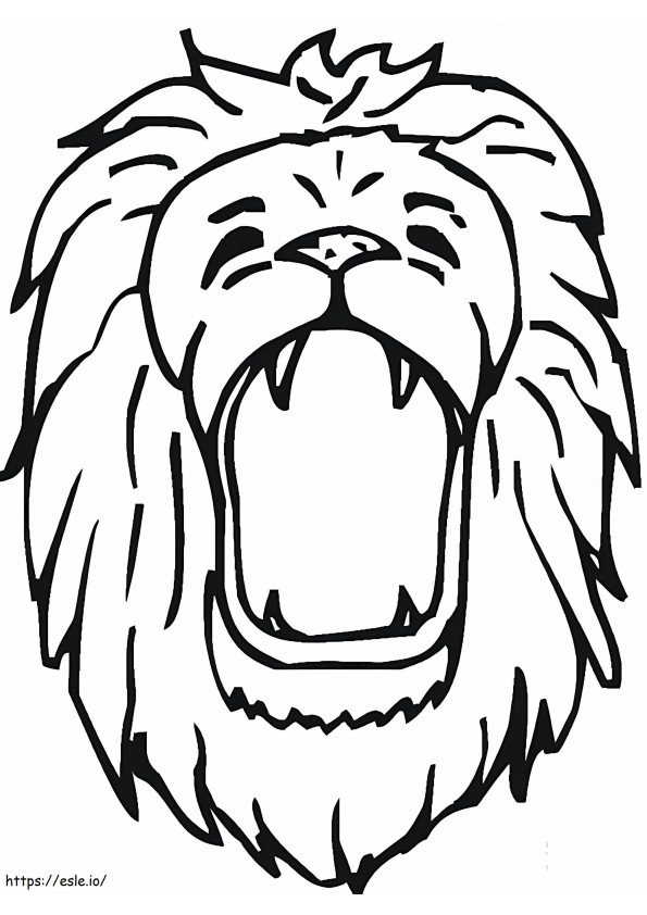 Leijonan pää karjuu värityskuva