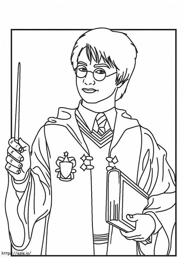 Harry Potter con libro para colorear
