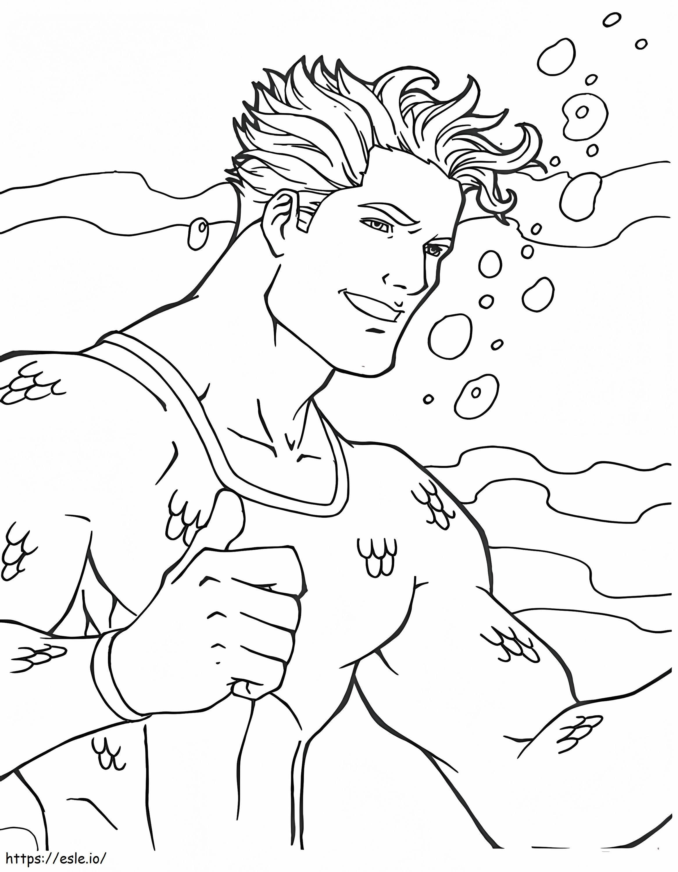 Szczęśliwy Aquaman kolorowanka