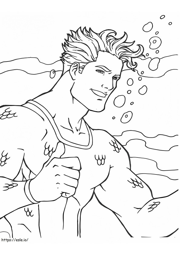 Coloriage Heureux Aquaman à imprimer dessin