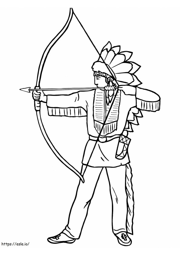 tiro com arco nativo americano para colorir