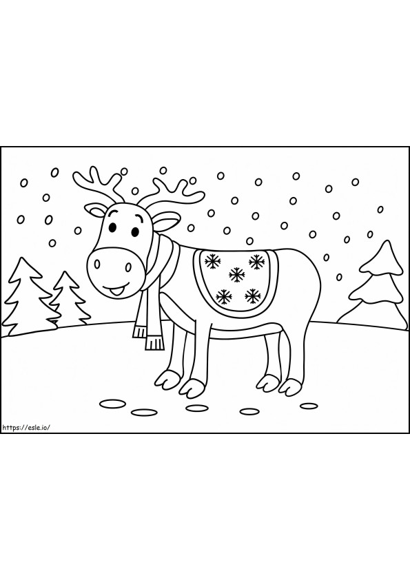 Christmas Reindeer coloring page