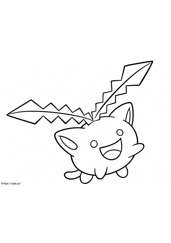 Coloriage Pokémon Hoppip heureux à imprimer dessin