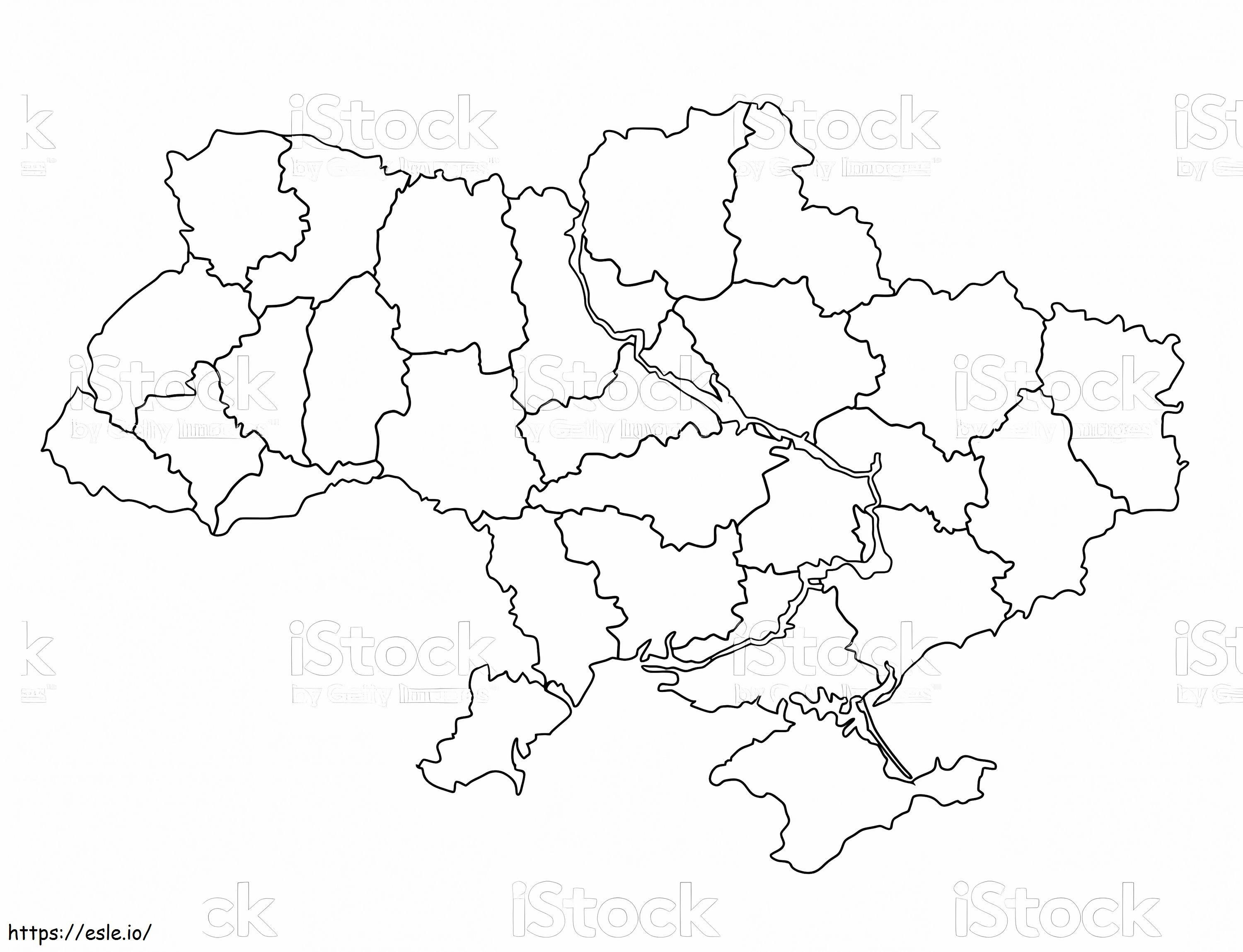 Ukrajna térkép színező oldal kifestő