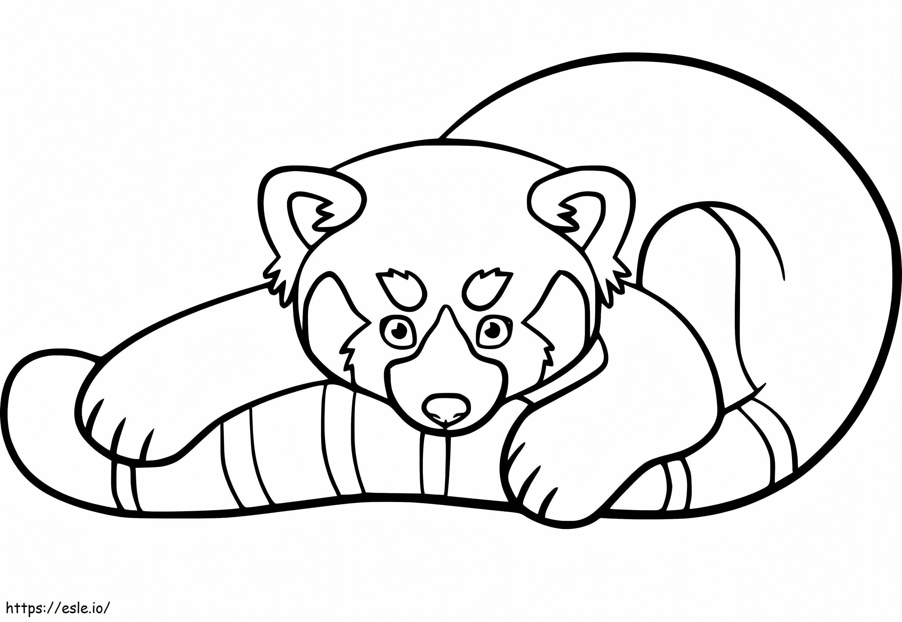 Coloriage Panda rouge 6 à imprimer dessin