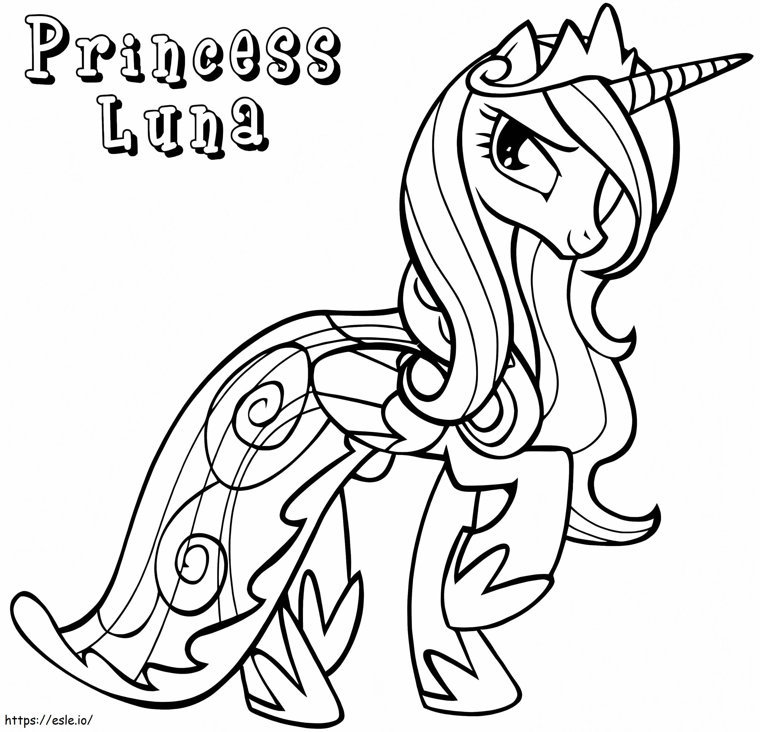 Coloriage Magnifique princesse Luna à imprimer dessin