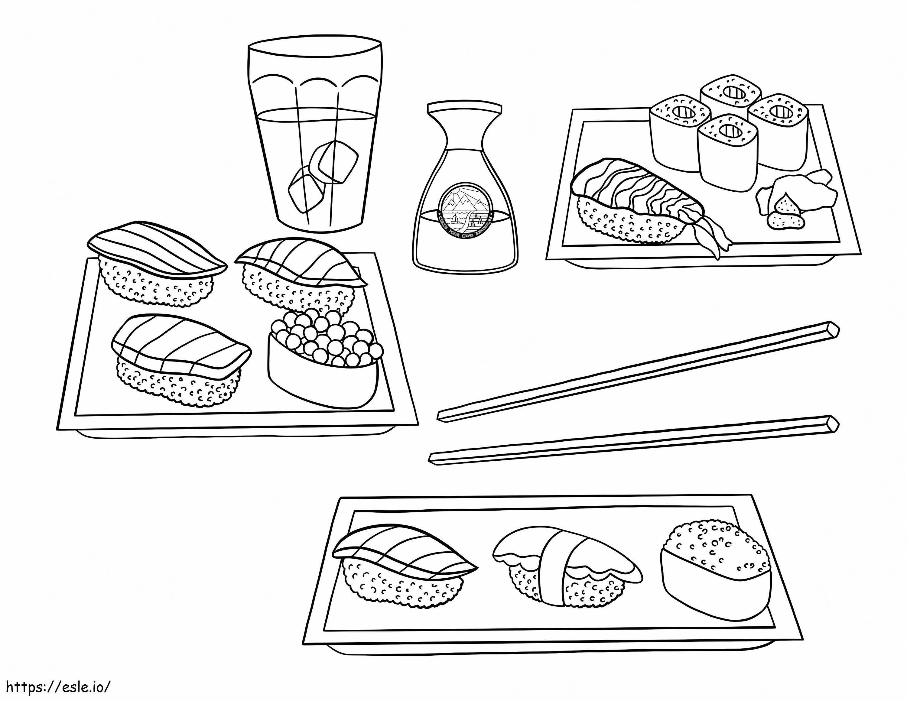 Sushi 2 Gambar Mewarnai