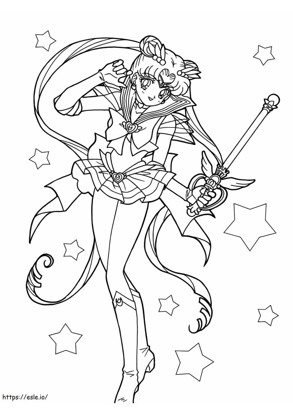 Coloriage Sailor Moon Usagi Tsukino à imprimer dessin