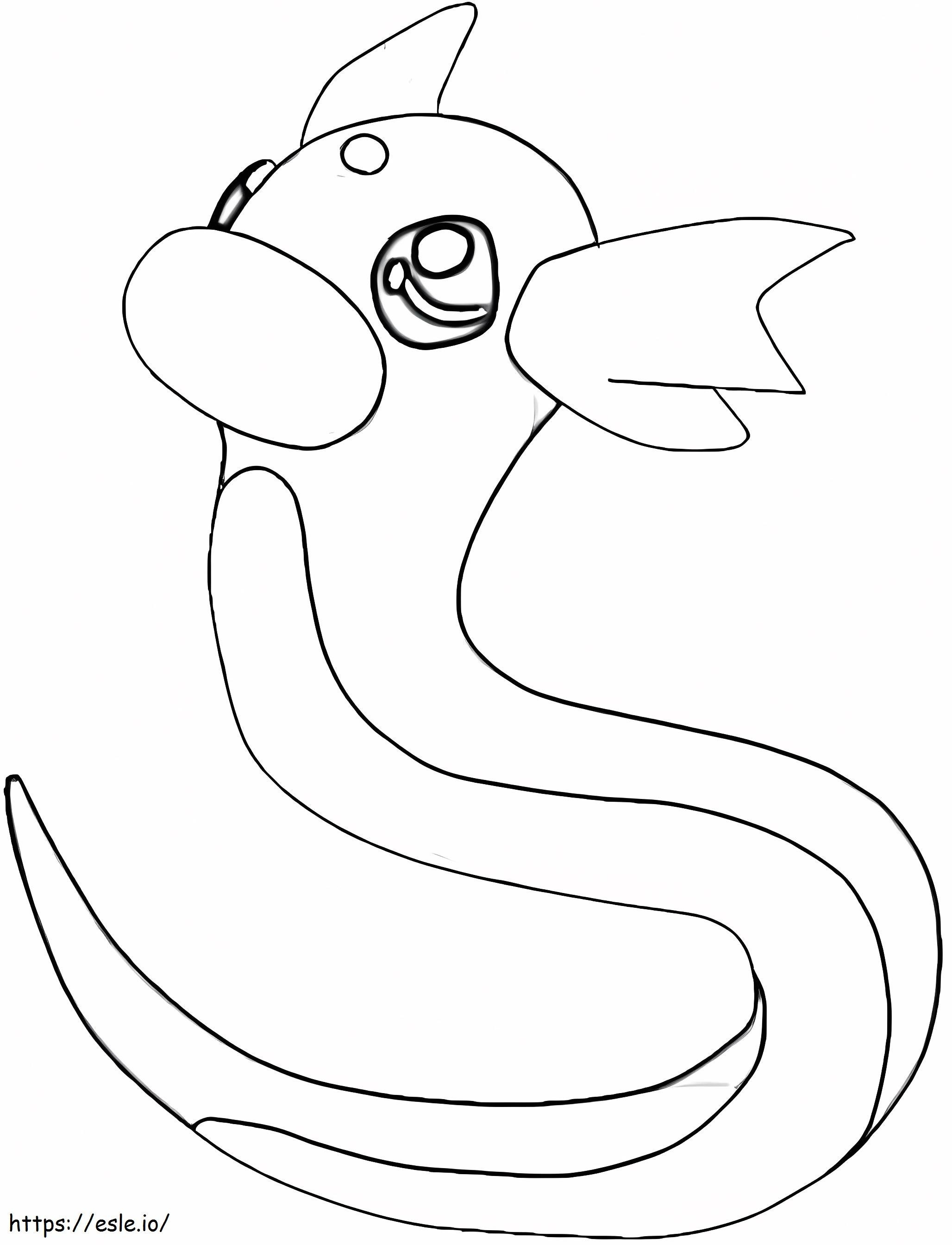 Coloriage Pokémon Dratini 2 à imprimer dessin