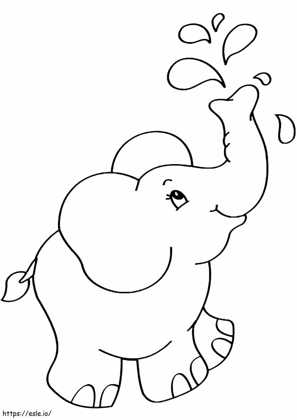 Coloriage Éléphant Mignon 4 à imprimer dessin